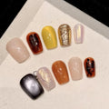 Handmade Square Multi-Color Press On Nails: 3D Reusable, Party, Holiday False Nails, Valentine, Birthday Gift