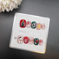 Handmade Christmas Cat Eye Press-On Nails – Short Holiday Nail Set