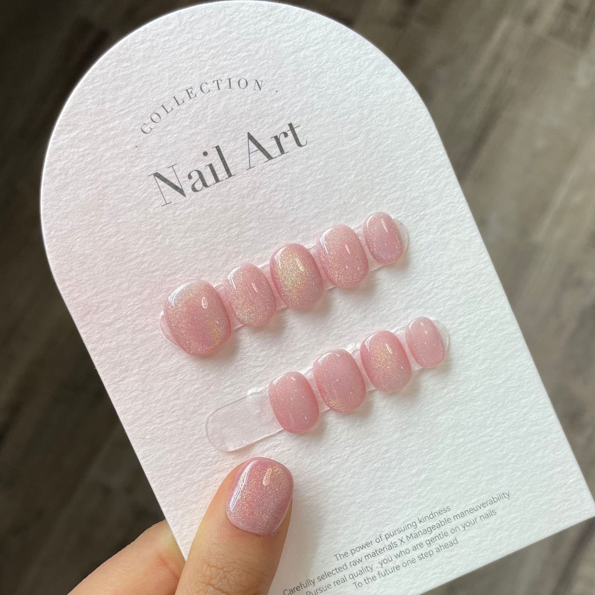 Pink Cat Eye Press On Nails