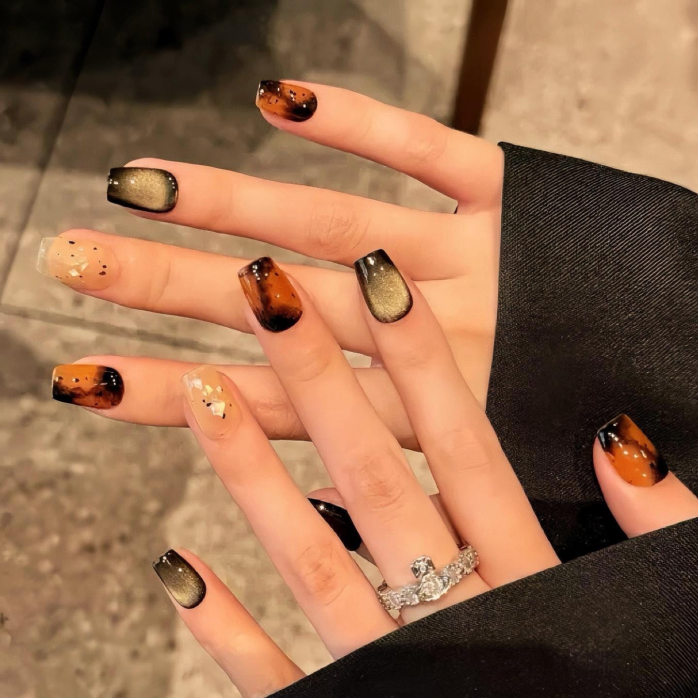 Handmade Square Cat Eye Press On Nails: Luxury Party, Holiday, Daily False Nails, Valentine Gift