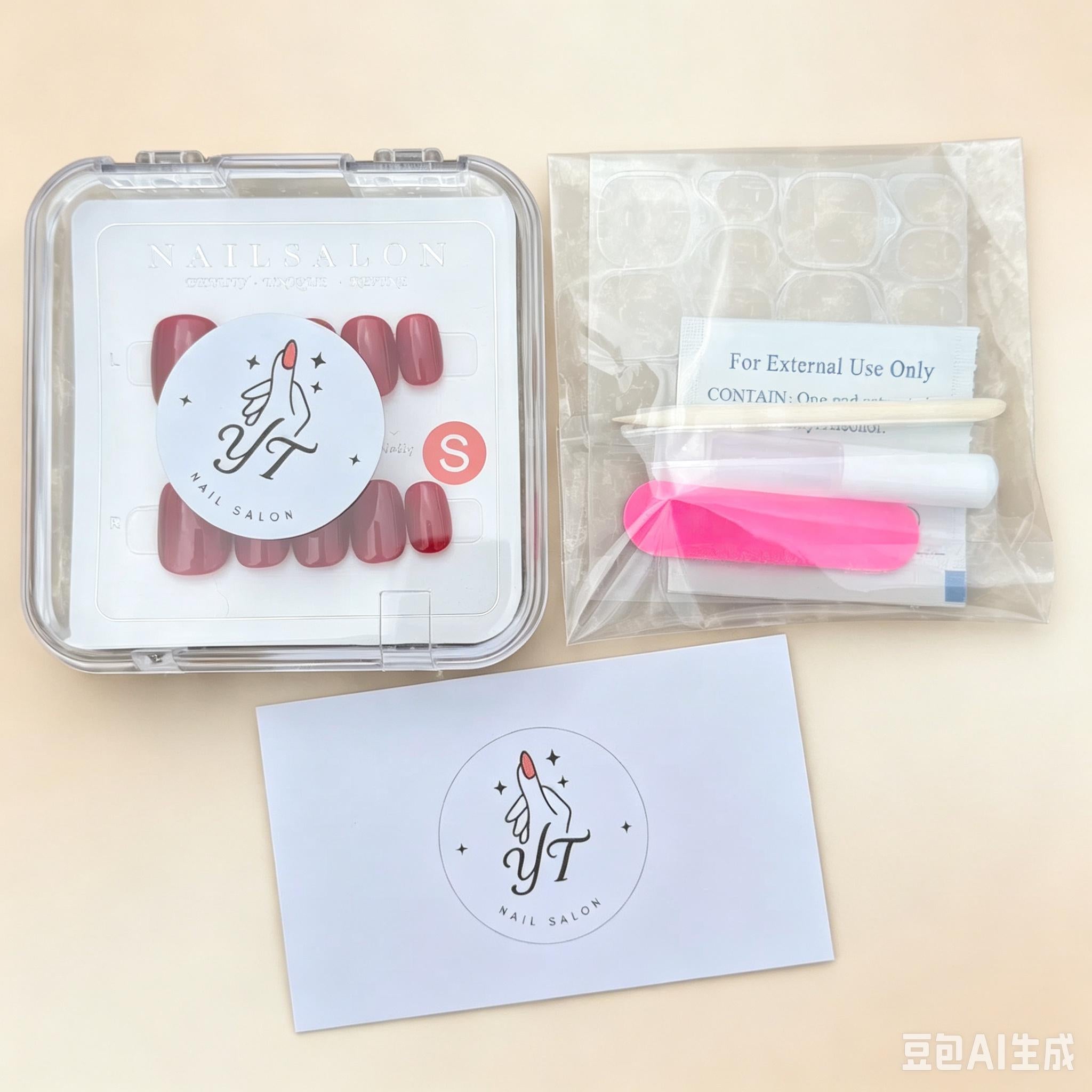 Handmade Red Press On Nails: Short Square Glossy Nails for Holiday, Party, Daily, Bridal
