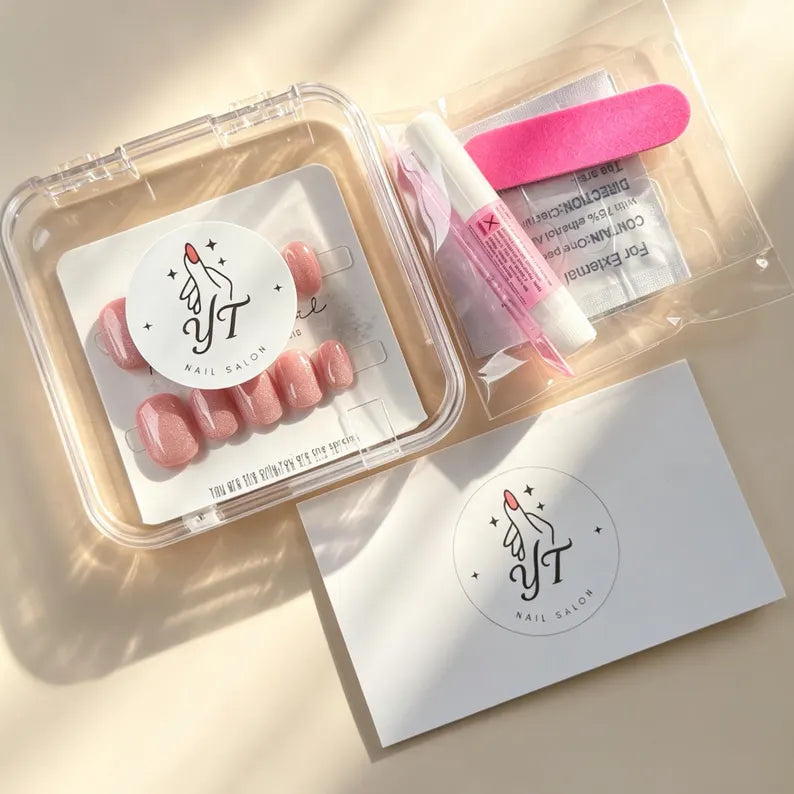 Pink Cat Eye Press On Nails
