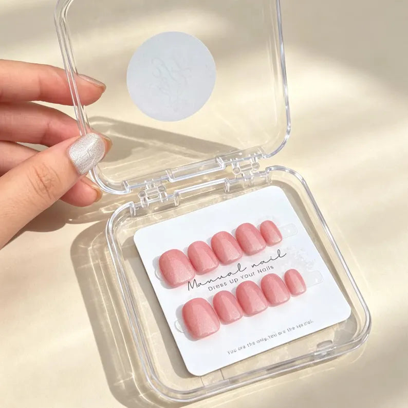 Pink Cat Eye Press On Nails